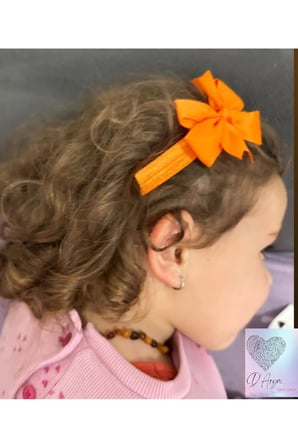 D’Arya Canlı Turuncu Büyük Fiyonk Bebek ve Kız Çocuk Saç Bandı – Kawaii Korean Style DD179