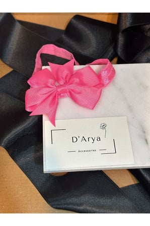 D’Arya Fuşya Pembe Büyük Fiyonk Bebek ve Kız Çocuk Saç Bandı – Kawaii Korean Style DD189