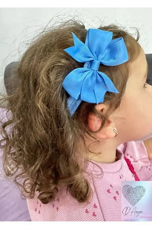 D’Arya Canlı Mavi Büyük Fiyonk Bebek ve Kız Çocuk Saç Bandı – Kawaii Korean Style DD194