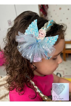 DD211 Elsa Uzun Örgü Saç Mavi Taç