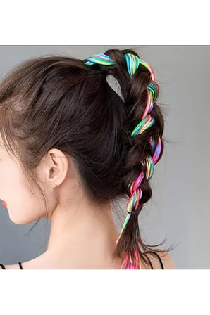 D’Arya Renkli Saç Örgü İpi Hair Wrap – Rasta Saç İpi Çocuk Genç Festival Saç Aksesuarı DD221