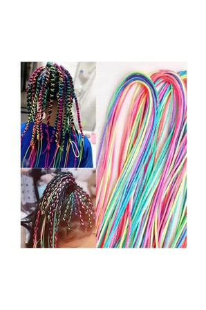 D’Arya Renkli Saç Örgü İpi Hair Wrap – Rasta Saç İpi Çocuk Genç Festival Saç Aksesuarı DD221