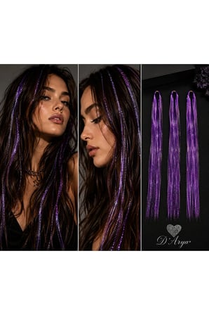 D’Arya Mor Işıltılı Tinsel Saç Simi – Purple Hair Tinsel DD223