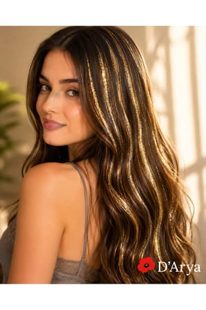D’Arya Altın Sarısı Gold Işıltılı Tinsel Saç Simi – Gold Hair Tinsel DD224