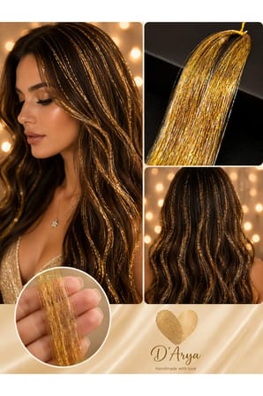D’Arya Altın Sarısı Gold Işıltılı Tinsel Saç Simi – Gold Hair Tinsel DD224
