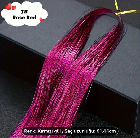 DD225 Işıltılı Simli Tinsel Saç Uzatma Pembe