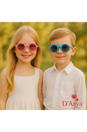 D’Arya Accessories Pembe Yuvarlak Çocuk Gözlüğü ve Saklama Kabı DD229