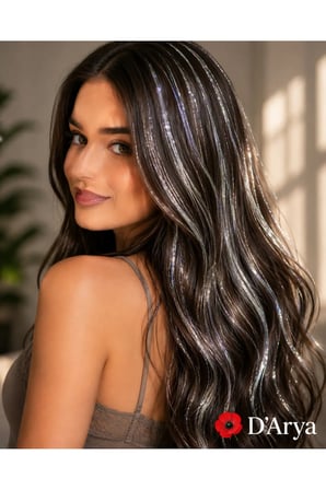 D’Arya Gümüş Gri Işıltılı Tinsel Saç Simi Gelin Teli – Gray Silver Bridal Hair Tinsel DD245- Bride ' s hair strand