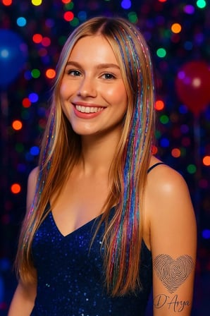 D’Arya Renkli Gökkuşağı Işıltılı Tinsel Saç Simi – Rainbow Hair Tinsel DD246