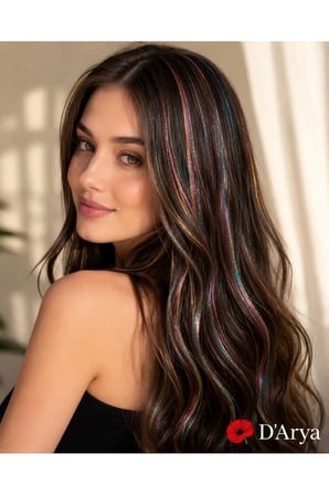 D’Arya Renkli Gökkuşağı Işıltılı Tinsel Saç Simi – Rainbow Hair Tinsel DD246
