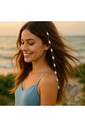 D’Arya Doğal Midye Deniz Kabuğu Klipsli Saç Aksesuarı 32-35 cm – Bohem Beach Festival Deniz Kızı DD248