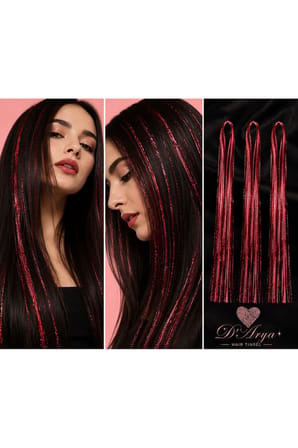 D’Arya Kırmızı Işıltılı Tinsel Saç Simi – Red Hair Tinsel DD285