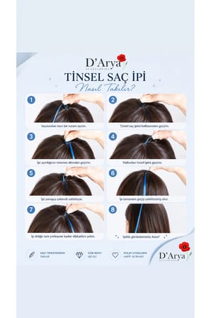 D’Arya Kırmızı Işıltılı Tinsel Saç Simi – Red Hair Tinsel DD285