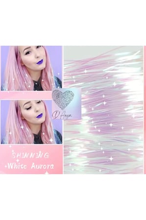 D’Arya Beyaz Pembe Aurora Tinsel Saç Simi – Hair Tinsel Shining White Aurora DD290