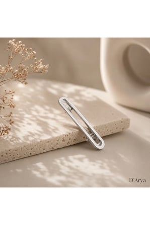 DD294 Minimal Gümüş Metalik Pinterest Toka Kore Beauty