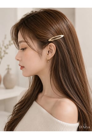 DD295 Pinterest Gold Altın renkli Minimal Metal Toka Kore Beauty
