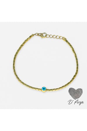 DD318 Gold Nazar Boncuklu Halhal El Yapımı