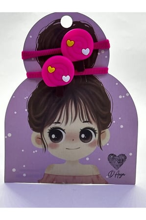 DD35 Lolipop Şeker Temalı Pembe Lastikli Çocuk Bebek Toka