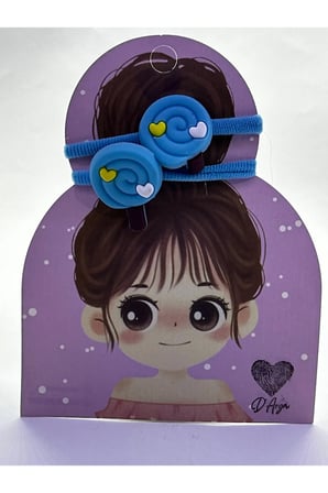 DD37 Lolipop Şeker Temalı Mavi Çocuk Bebek Tokası