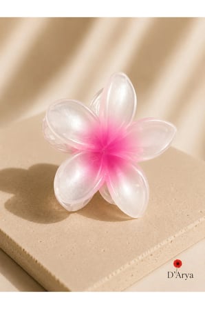 Dd404 Pembe Lotus Çiçeği Mandal Saç Tokası