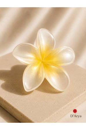 Dd405 Sarı Lotus Çiçeği Mandal Saç Tokası