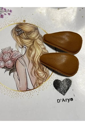 DD442 Deri Taba / Latte Kahve Damla Çıtçıt Toka Seti
