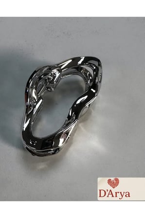 DD463 Gümüş Dalgasal Mandal Toka (6 cm)