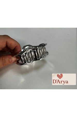 DD463 Gümüş Dalgasal Mandal Toka (6 cm)