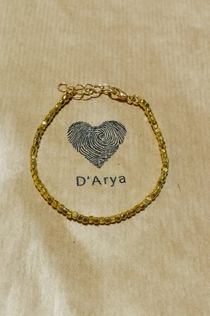 DD482 Gold Kare Boncuk Bileklik El Yapımı