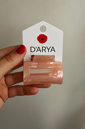 DD523 Pembe Sedefli Saç Kelepçesi (8 cm) Mandal Toka