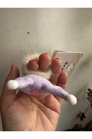 D’Arya Lila Mor Peluş Figürlü Lastik Saç Tokası – Kuromi Kız Çocuk Genç Kız DD534