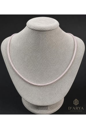 DD546 Pudra Pembe Kristal Taş Kolye