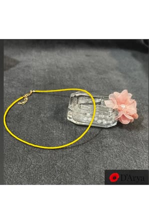 DD562 Sarı Heishi Boncuklu Choker Kolye