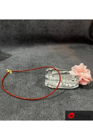 DD563 Kiremit Kırmızısı Boncuk Kolye