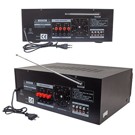 MAGICVOICE MV-550 2X100 WATT USB/SD/UK BALANS BT/FM 4 MİK. GİRİŞLİ 4 HOP. ÇIKIŞLI STREO TRAFOSUZ MIXER KÜP ANFİ (4172)