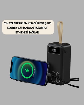 LED Ekranlı Çok Fonksiyonlu Taşınabilir Şarj Ünitesi Powerbank