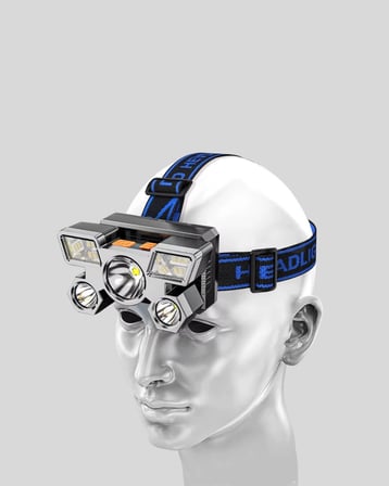 Outdoor ve Gece Balıkçılığı İçin LED Kafa Lambası – USB Şarjlı, 60° Ayarlanabilir Far