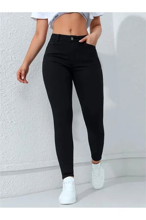Jeannine Kadın Jeans Siyah Skinny Yüksek Bel Dar Paça Denim Kot Pantolon BEEKESKYSYH-01
