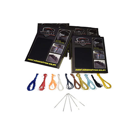 DİKİŞLİ DİREKSİYON KILIFI SİYAH DERİ BEYAZ DİKİŞLİ FIAT EGEA İÇİN