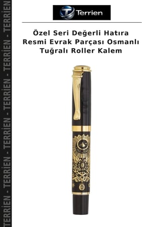 Özel Seri Değerli Hatıra Resmi Evrak Parçası Osmanlı Tuğralı Roller Kalem