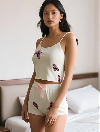 Butterfly Dream Askılı Şortlu Pijama Takımı