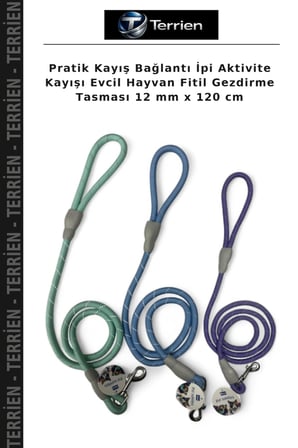Pratik Kayış Bağlantı İpi Aktivite Kayışı Evcil Hayvan Fitil Gezdirme Tasması 12 mm x 120 cm