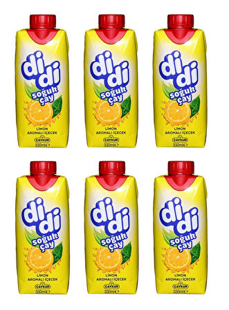 Çaykur Didi Limon Aromalı Soğuk Çay Kutu 330 Ml X 6 Adet