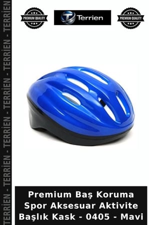 Premium Baş Koruma Spor Aksesuar Aktivite Başlık Kask - 0405 - Mavi