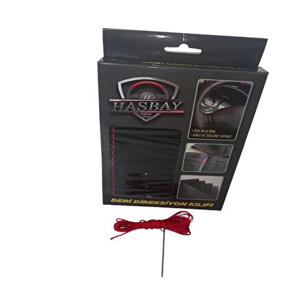 DİKİŞLİ DİREKSİYON KILIFI SİYAH / NOKTALI DERİ KIRMIZI YÜZÜK / DİKİŞLİ F.ORT FOCUS 2015- SONRASI