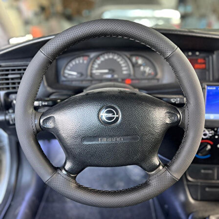 DİKİŞLİ DİRERKSİYON KILIFI NOTALI DERİ SİYAH DERİ SİYAH DİKİŞLİ OPEL VECTRA İÇİN