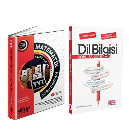 Miray TYT Matematik ve AKM Dil Bilgisi Soru Bankası Seti 2 Kitap