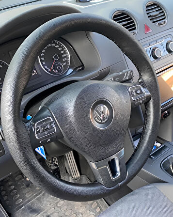 DİKİŞLİ DİREKSİYON KILIFI SİYAH DERİ SİYAH DİKİŞLİ VOLKSWAGEN JETTA İÇİN