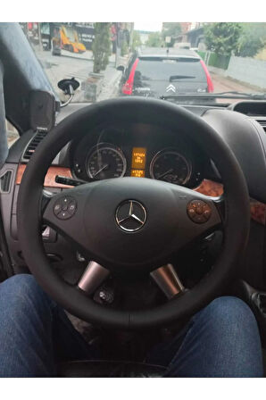 DİKİŞLİ DİREKSİYON KILIFI SİYAH DERİ SİYAH DİKİŞLİ MERCEDES VİTO İÇİN HIZLI KARGO