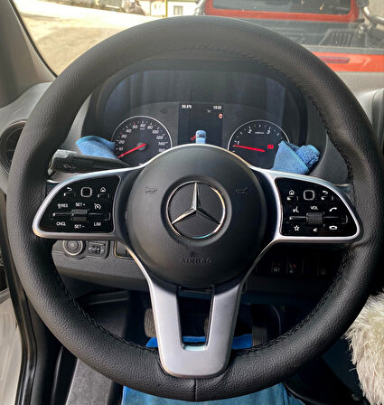 DİKİŞLİ DİREKSİYON KILIFI SİYAH DERİ SİYAH DİKİŞLİ MERCEDES SPRİNTER YENİ BİREBİR UYUMLU